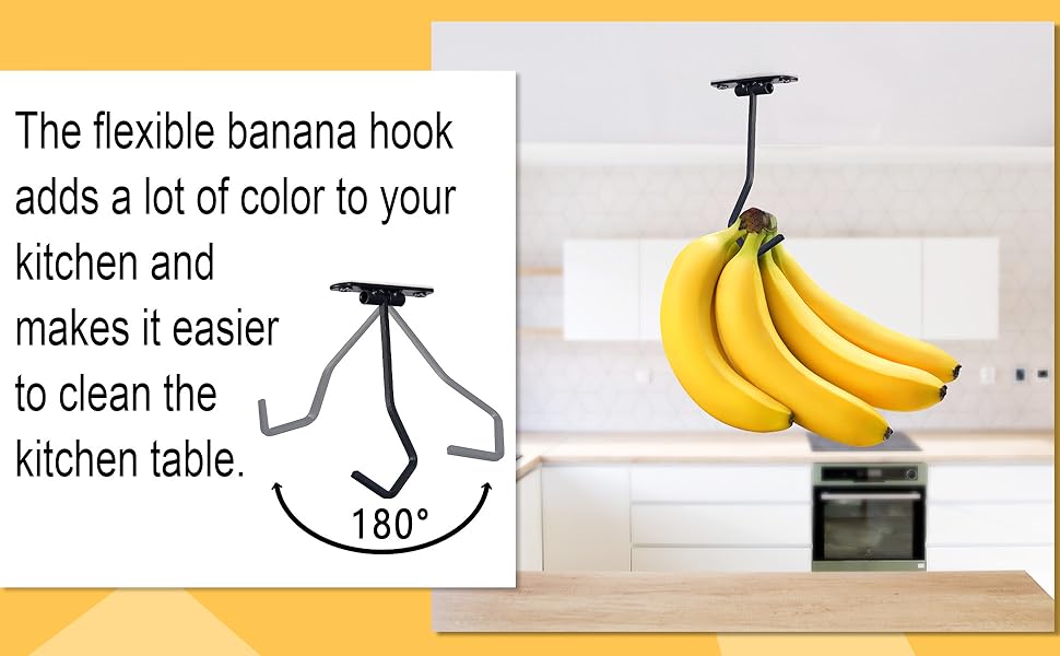 EGMEHOAD Banana Hanger Under Black, Banana Holder