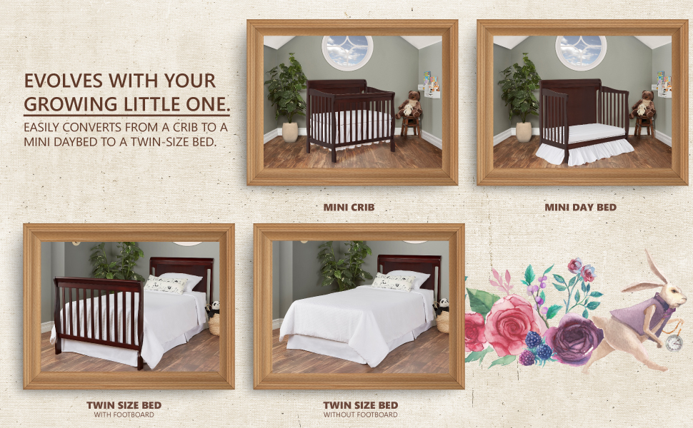 Evolves with you Growing baby, Convertible crib,