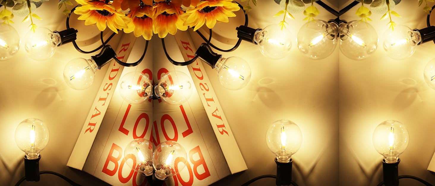 RTTY 150FT Outdoor String Lights Remote with 45pcs Vintage Shatterproof