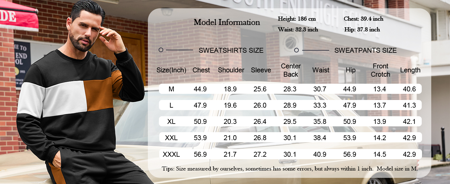 color block 2 piece sets for men jogging suit for men men 2 piece outfits casual