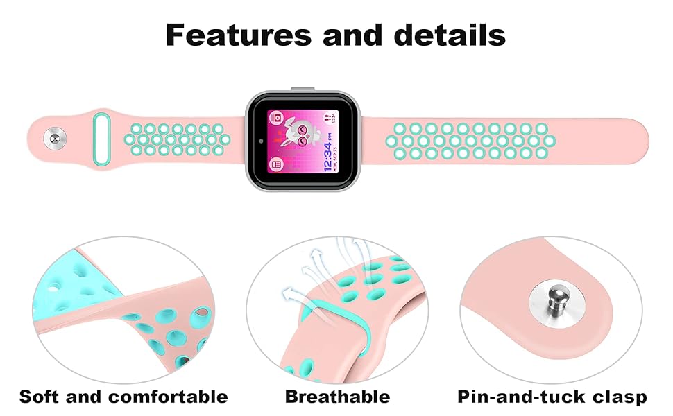 Sync UP Kids Watch Band Pink Teal