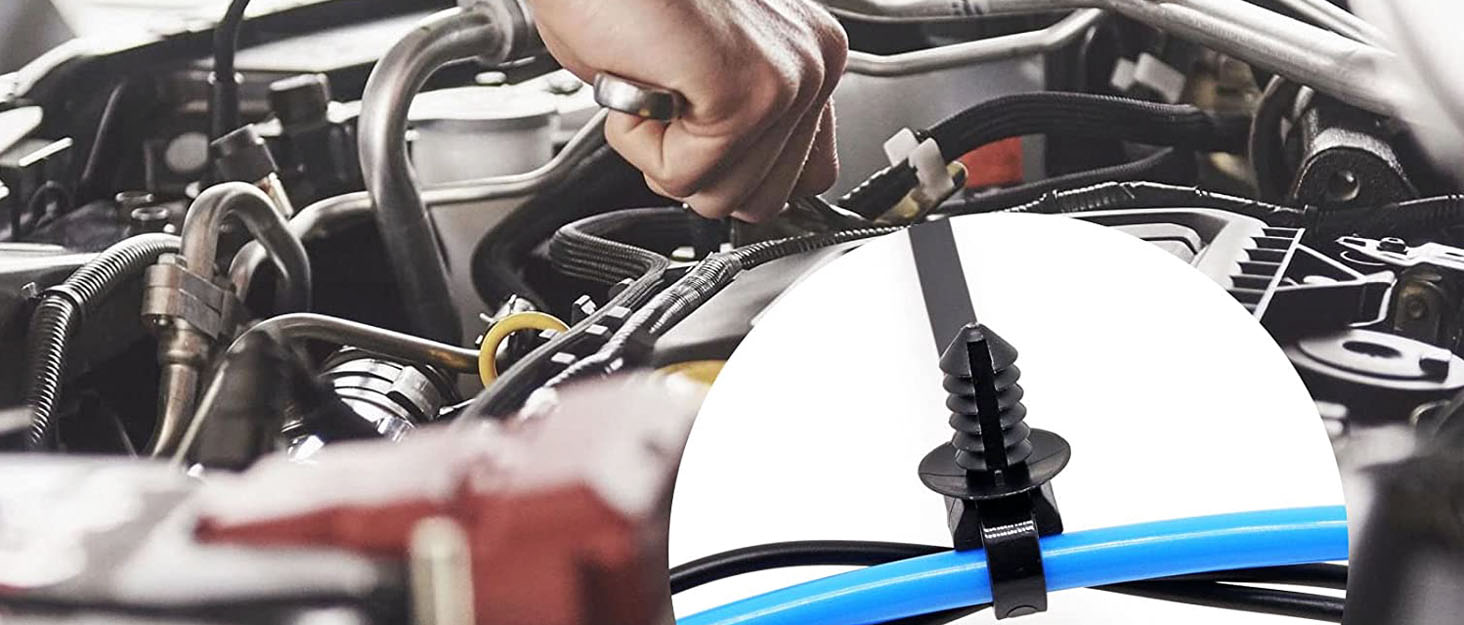 SWZHAI 40 PCS Push Mount Zip Ties, Nylon Car Mount Wire