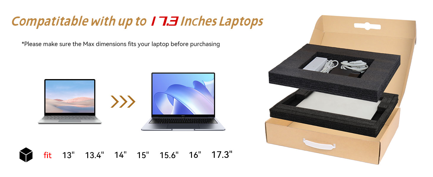 Amazon.com: Laptop Shipping Box with Protection Foam, Secure Laptop Box ...