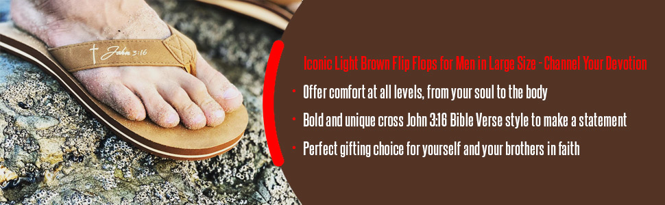 light brown flip flops for men