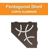 Schluter Pentagonal Corner Shelf for Tiled Walls - Curve Design, Aluminum Material, Bronze Finish...