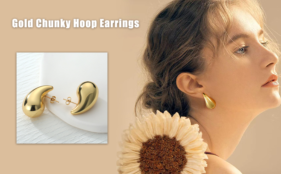 Chunky Gold Hoop Earrings