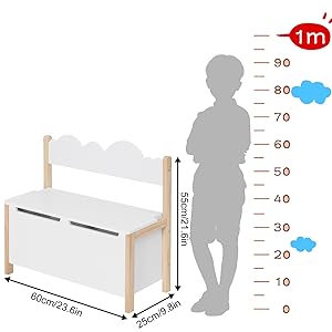 WOLTU Cassapanca In Legno. Contenitore Per Bambini. Baule Portagiochi Mobile 17 1