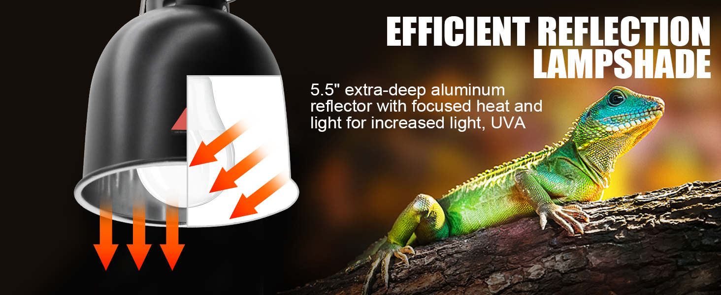 dual reptile light fixture Reptile Heat Lamp Fixture with Separate Switches Fit for UVB Bulb Basking