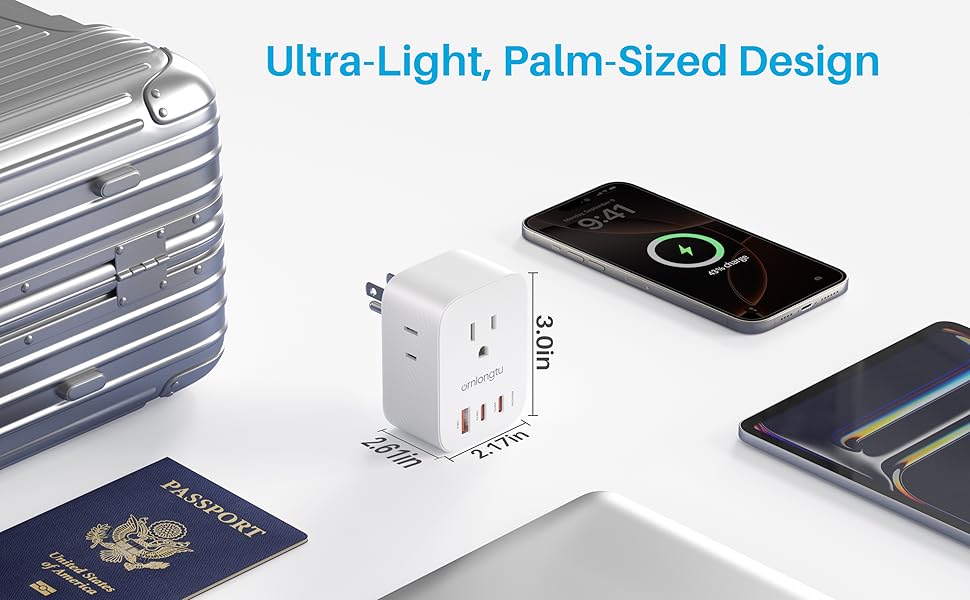 multi plug wall outlet flat plug power strip splitter iphone charger usb c plug extension usb outlet