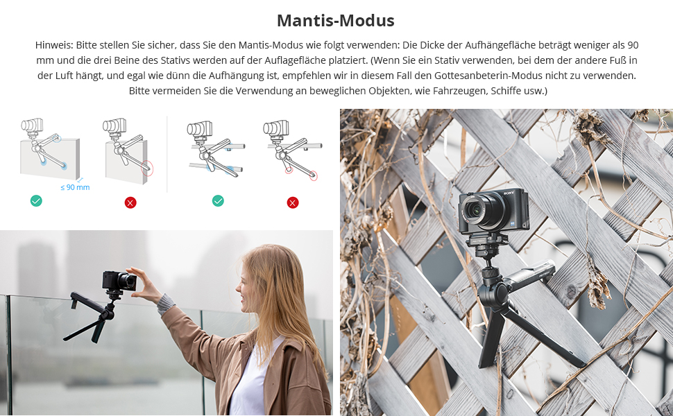 PGYTECH Mantispod Pro Stativ, Vlogging Tripod, Mini Flexibles Vlogger