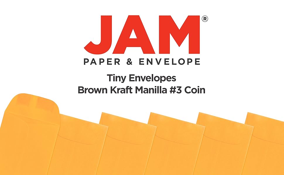 JAM PAPER 3 Coin Envelope 2 1/2 x 4 1/4 Brown Kraft