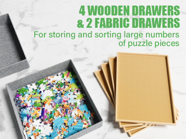 puzzle board with drawers
