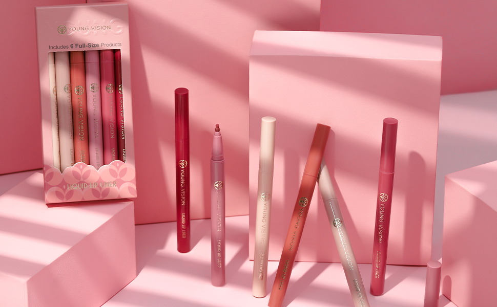 6-Piece Liquid Waterproof Lip Liner Set