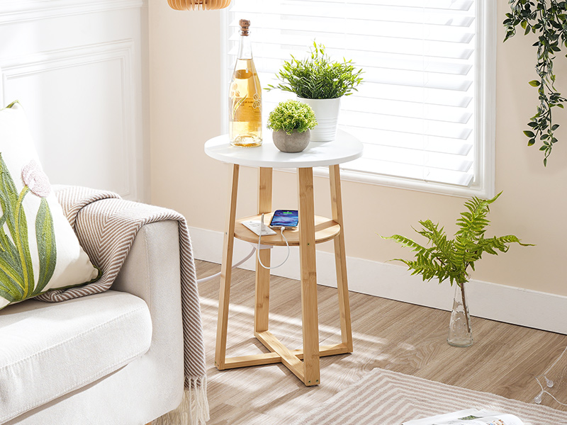 Amazon.com: HOOBRO Round Side Table with Charging Station