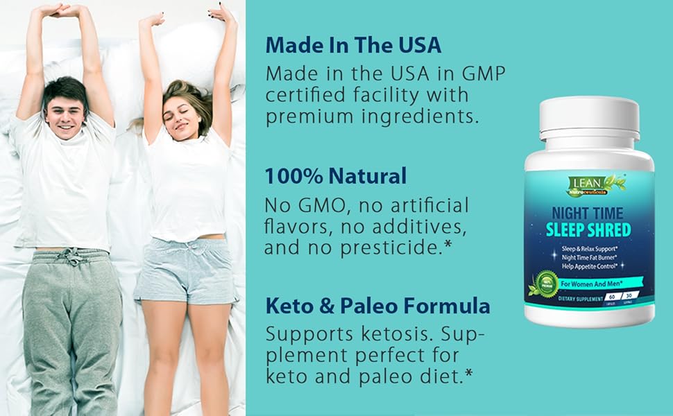 weight loss keto night time fat burner sleep aid supplement diet pills made in USA for men and women