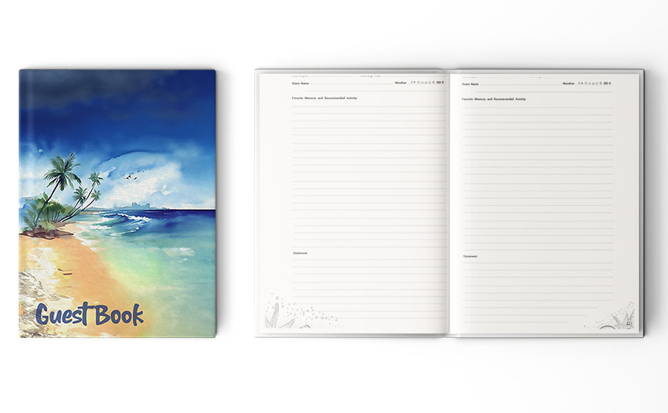 Guest Book: For Guest Visitor in Beach-House | Vacation-Home | Airbnb | VRBO | V... 5 Beach Guest Book Cover and Inside Pages