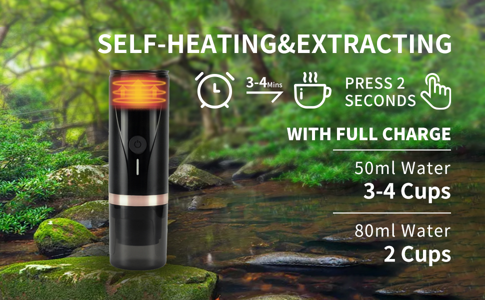 CERA+ Portable Electric Espresso Machine with SelfHeating in 34