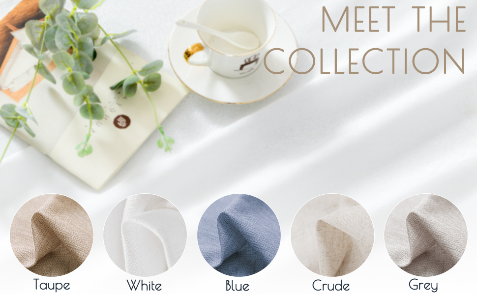 JINCHAN White Kitchen Curtains 36 Inch Linen Tier Curtains Tab Top Cafe Curtains