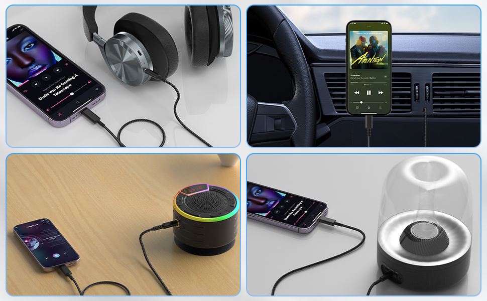 Hadisala Auto AUX Kabel für iPhone,Light ning auf 3.5mm Audiokabel für ...