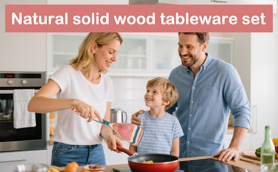 wooden kitchen utensil set