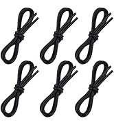 CALFOVERA 3 Pairs Black Waxed Dress Shoelaces 1/8 Inch Thin Round Cotton Shoestrings Replacement ...