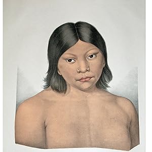 Litogravura de menina do povo Miranha