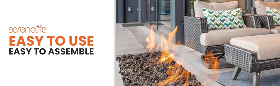 Concrete Outdoor Propane Fire Pit Table;CSA/ETL Certified Safe 40,000 Pulse Ignition