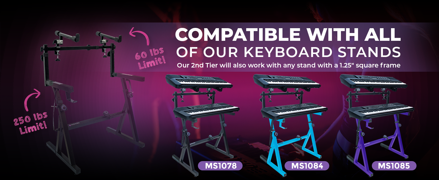 Liquid Stands 2 Tier Keyboard Stand Attachment