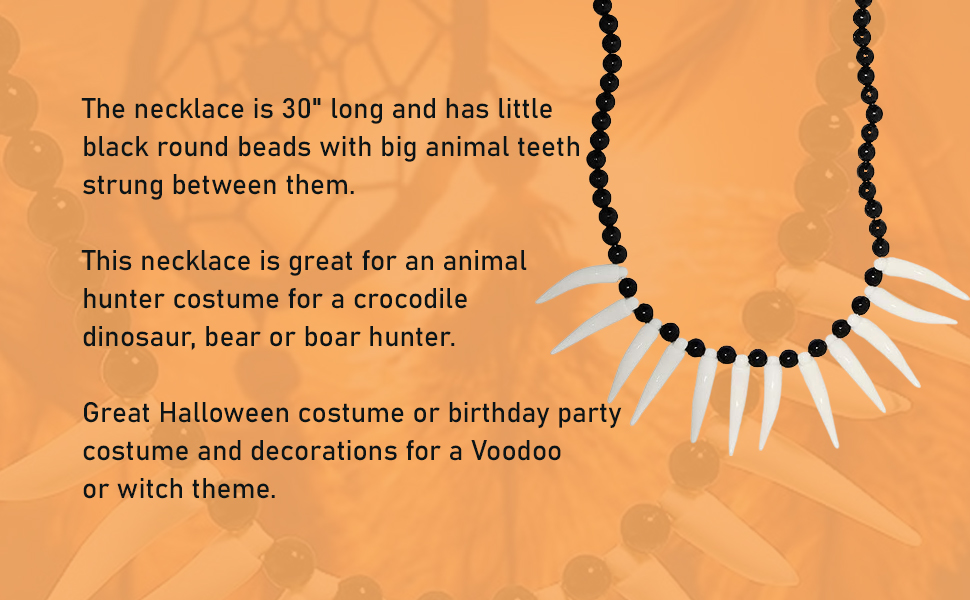 Costume Dress up necklace bone animal hunter costume