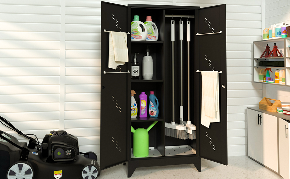 YILFANA Metal Storage with Lock, 71" Garage Storage