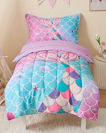 mermaid toddler bedding set for girls