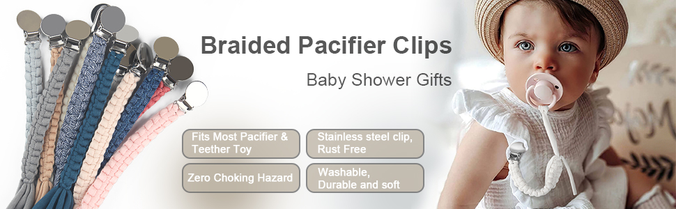 Braided Pacifier Clips 