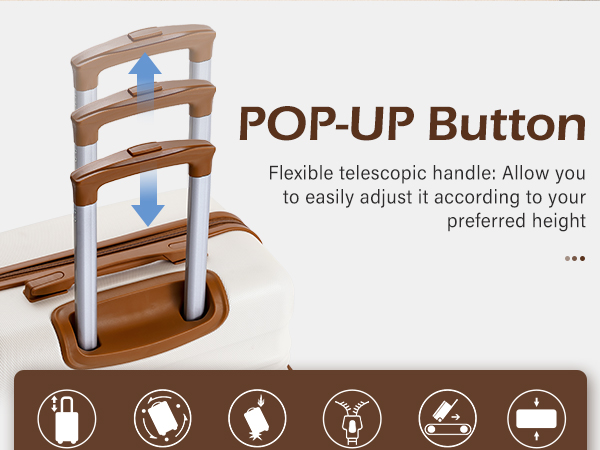 luggage with flexible telescopic handle