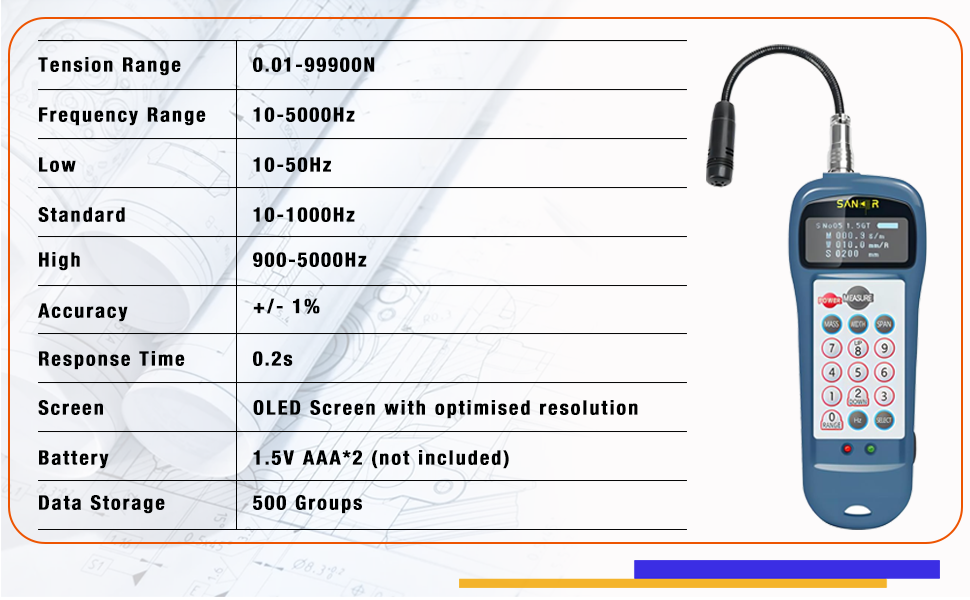 SK-608 Sonic Belt Tension Meter