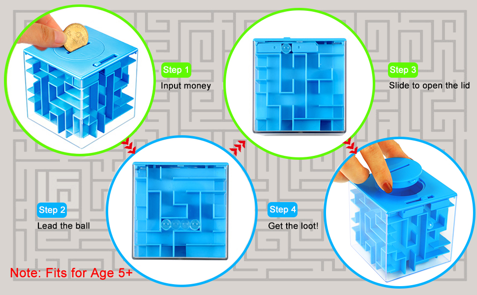 iKeelo Money Maze Puzzle Box (2 Pack) for Kids and Teens, Makes Cash