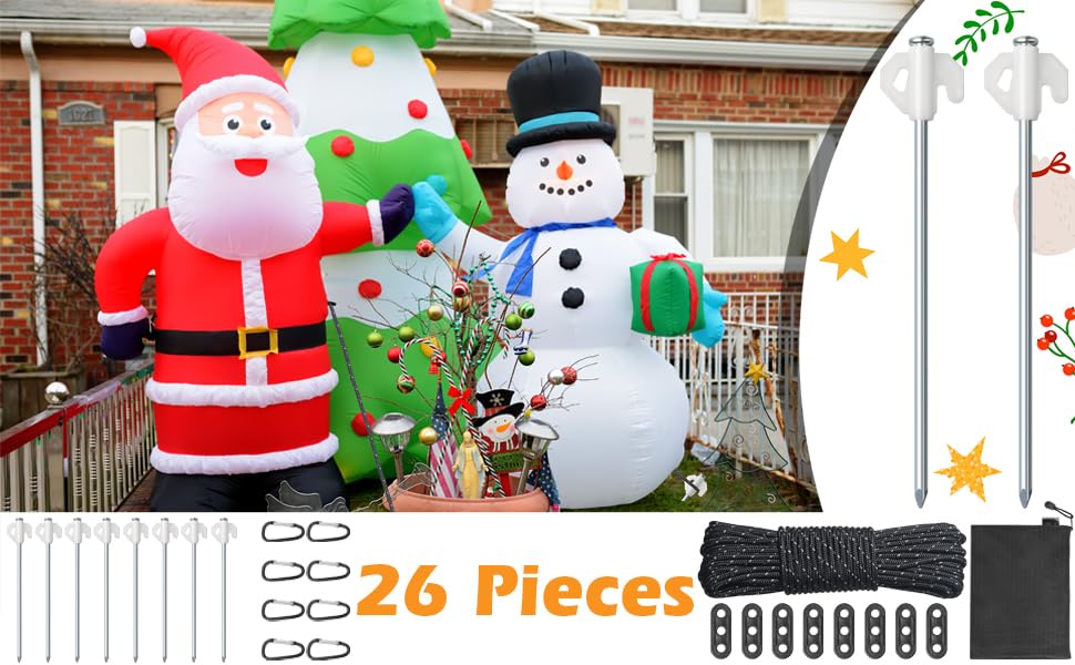 26 Pieces, Metal Stakes for Inflatables,Heavy Duty Tent