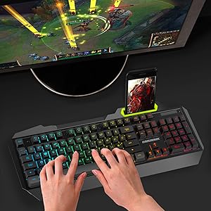 rgb backlit gaming keyboard for pc gamers office
