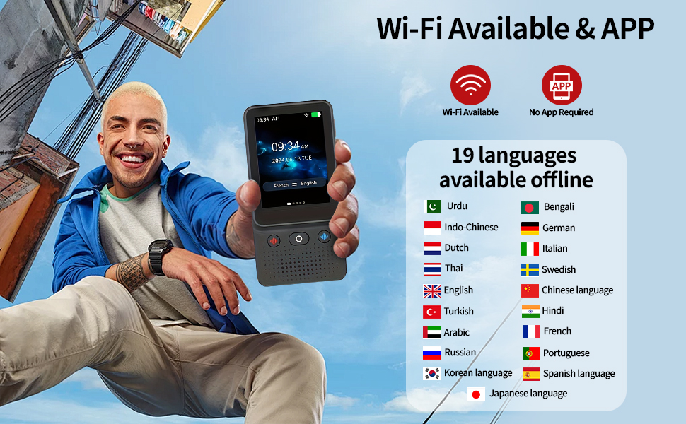 Ai Language Translator Device T21, 2025 Instant Voice Translator Device T21 No WiFi Needed