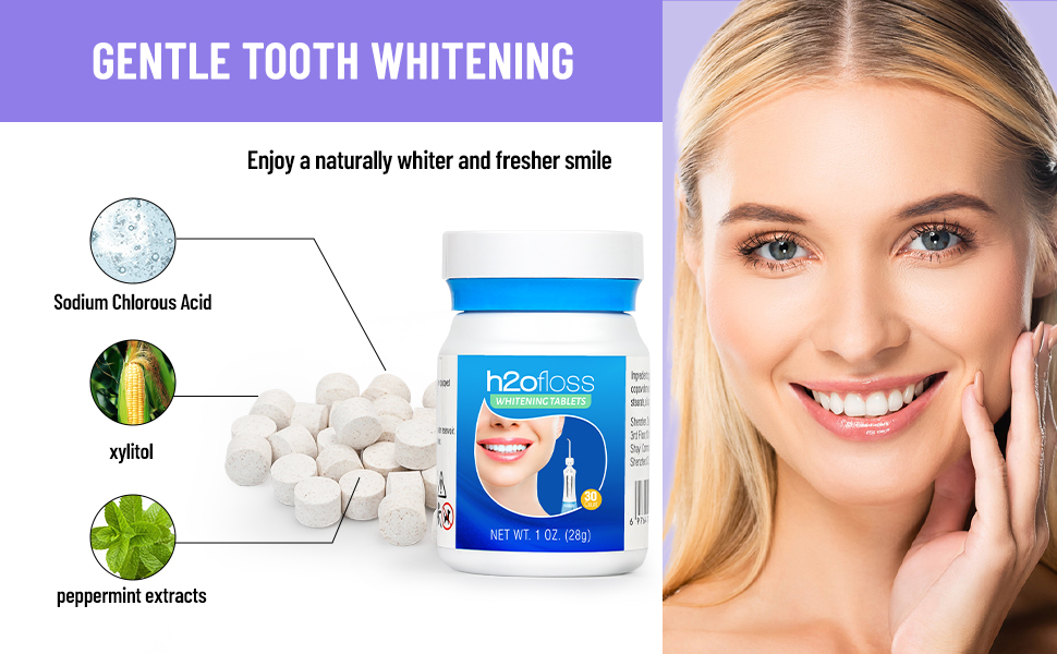 Whitening Water Flosser Refill Tablets with H2ofloss Portable Oral