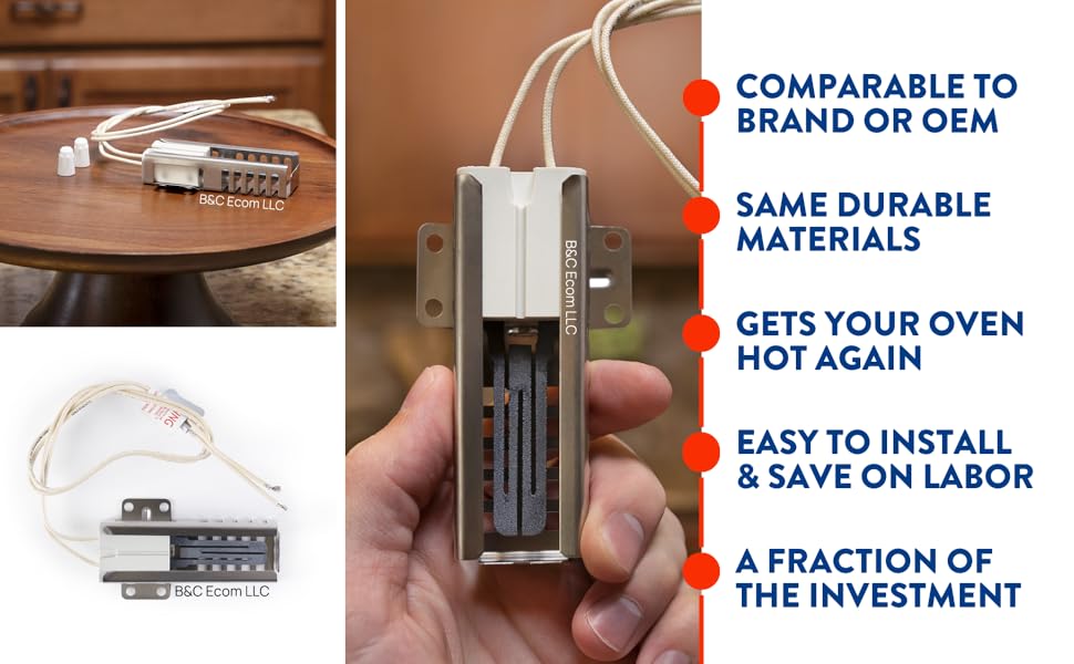 IG9998 Universal Gas Oven Igniter Replacement for Major Brands, Universal Igniter