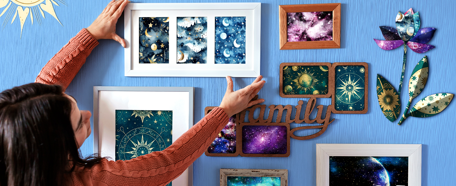 24 Pcs Space Galaxy Themed Mixture Colored Paper