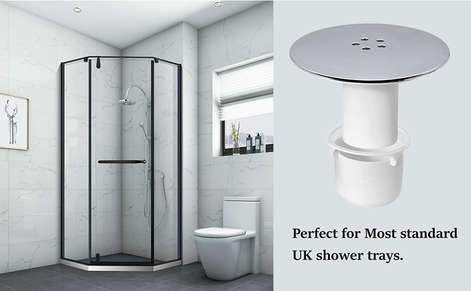 ZINGKING Shower Trap Cover Replacement, Shower Drain Cover, 90mm