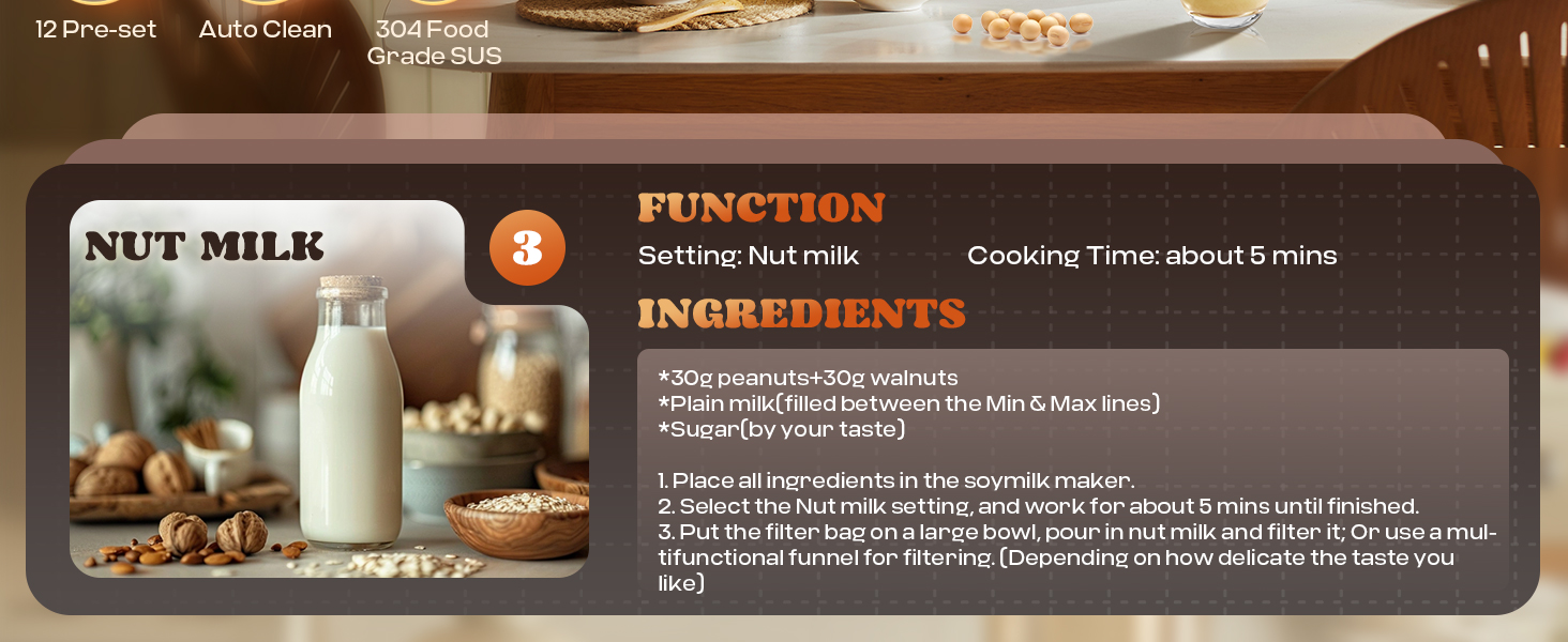 Moongiantgo 40oz Soy Milk Maker, 81 Automatic Almond Milk