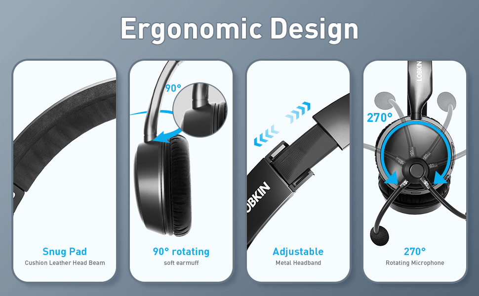 LOBKIN Bluetooth Headset with Microphone