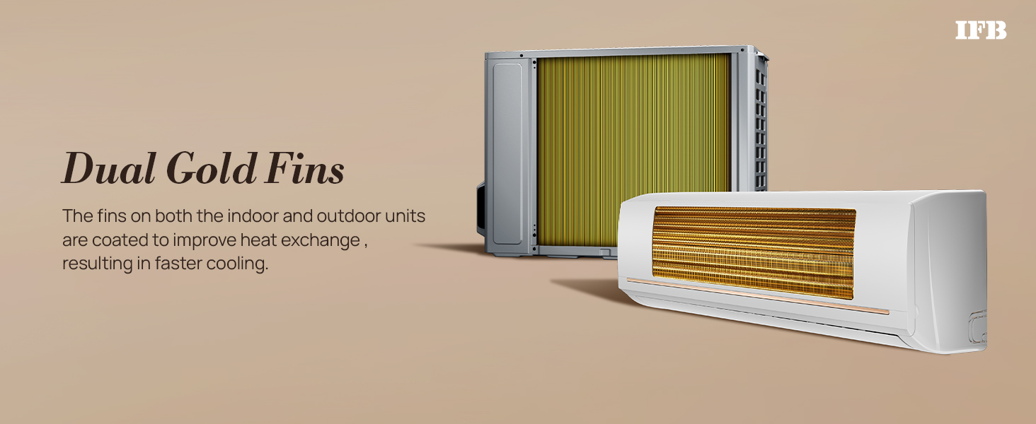 nanotek coating, rust free ac, ifb ac, ifb air conditioner, best ac, gold fins, easy clean ac