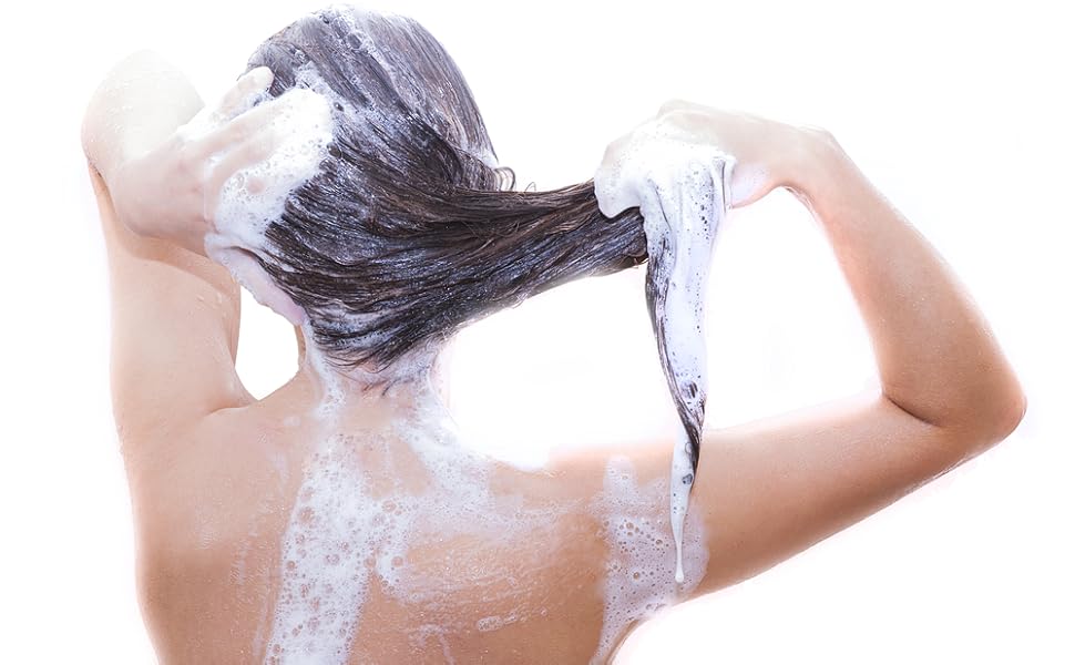 woman washing hair