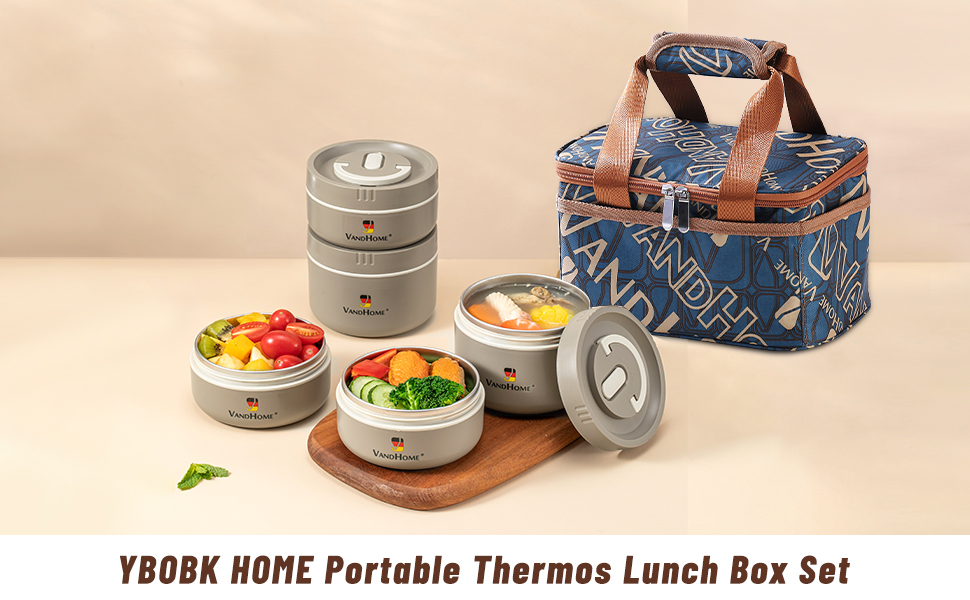 YBOBK HOME Thermal Bento Lunch Box, Keep Warm Portable
