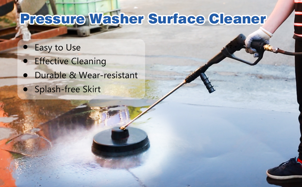 18" Pressure Washer Surface Cleaner, Stainless Steel Pressure Universal Scrubber with 1/4" Quick