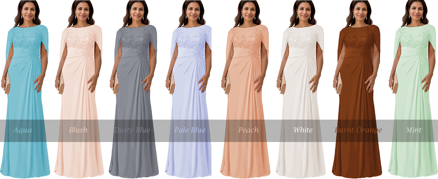 Long Lace Applique Mother of The Bride Dresses with Sleeves