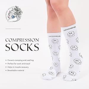 Woman wearing compression socks